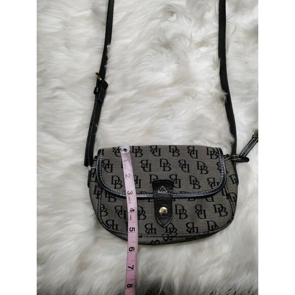 Dooney And Bourke Monogram Logo Canvas Crossbody Bag Gray Small - Picture 11 of 13
